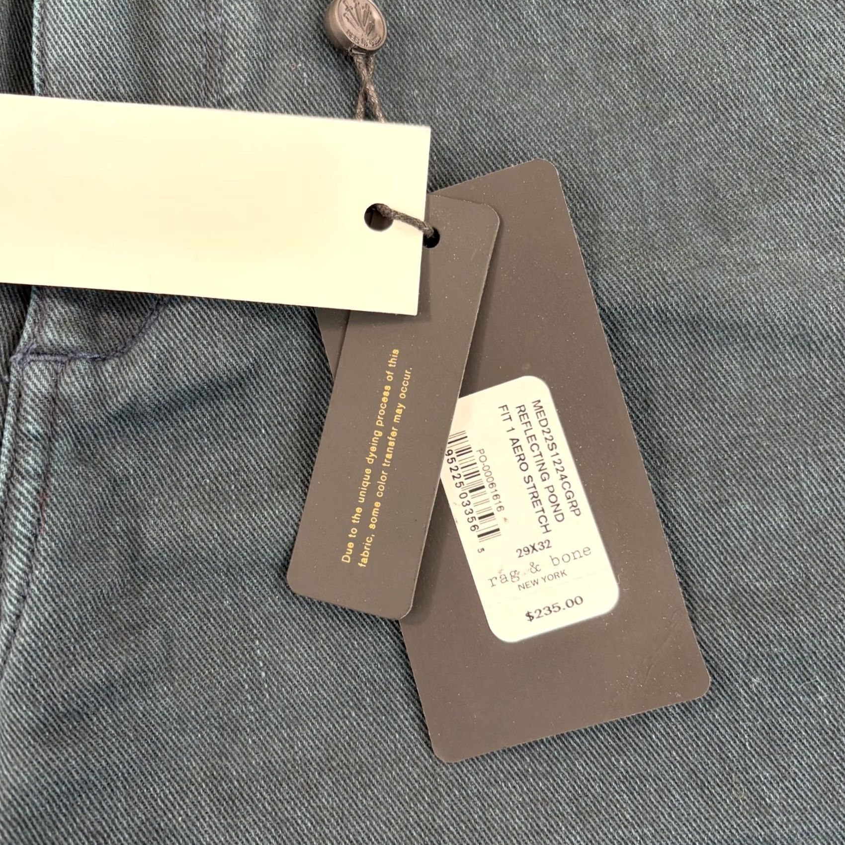 Rag & Bone rag & bone Jeans in Reflecting Pond Men 29x27 NWT Slim Stretch denim 5-Pocket Skinny Mid Rise Adult Regular Size US 29 - 3 Thumbnail