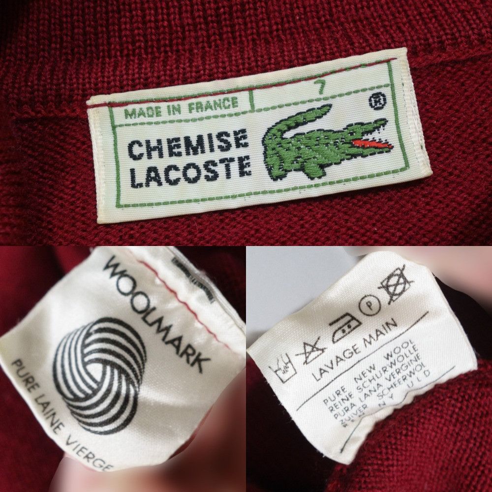 Lacoste 80s Wool Roll Neck Logo Vintage Sweater Made in France Size US XL / EU 56 / 4 - 9 Thumbnail