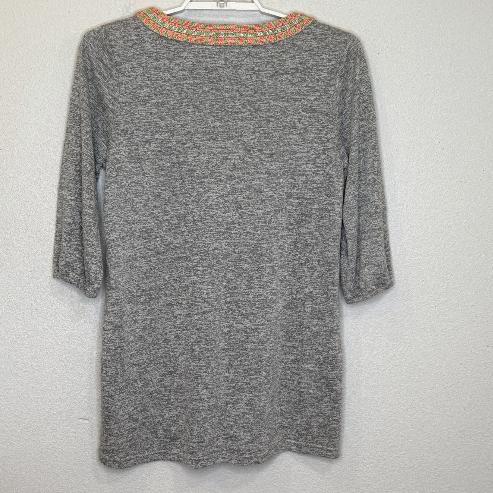 Vintage VINTAGE Orange Creek Tunic Top Womens Size Medium Gray 3/4 Sleeve Round Neck Pleat Front Cotton Blend Size M / US 6-8 / IT 42-44 - 5 Thumbnail