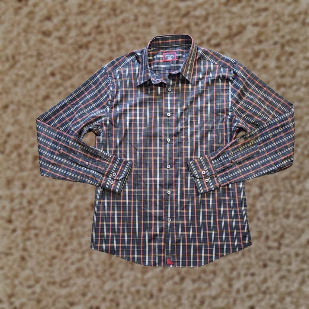 UNTUCKit UNTUCKit Shirt Mens 2XL Blue Plaid Button-Down Classic Career Office Casual Performance Size US XXL / EU 58 / 5 - 1 Thumbnail