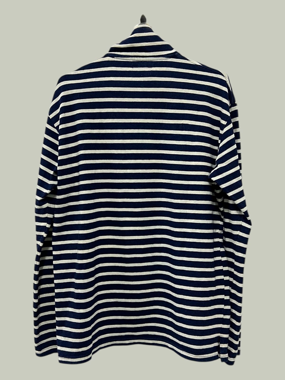 45rpm Indigo Dyed Border Striped Half Zipper Pullover Sweater Size US L / EU 52-54 / 3 - 3 Thumbnail