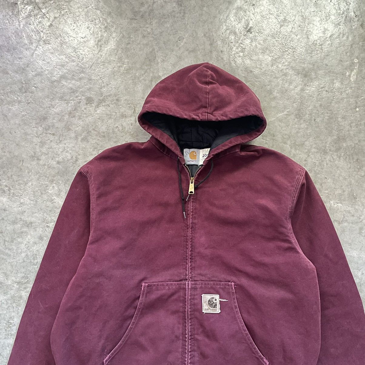Carhartt × Vintage 90s Carhartt Duck Jacket BRG Burgundy JQ246 Size US L / EU 52-54 / 3 - 2 Thumbnail