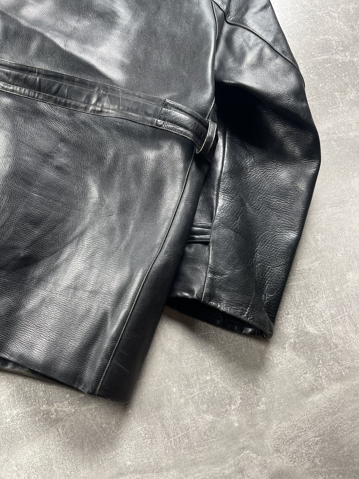 Vintage Vintage Demor Confezioni Leather Double Breasted Coat Black Size US XL / EU 56 / 4 - 13 Thumbnail