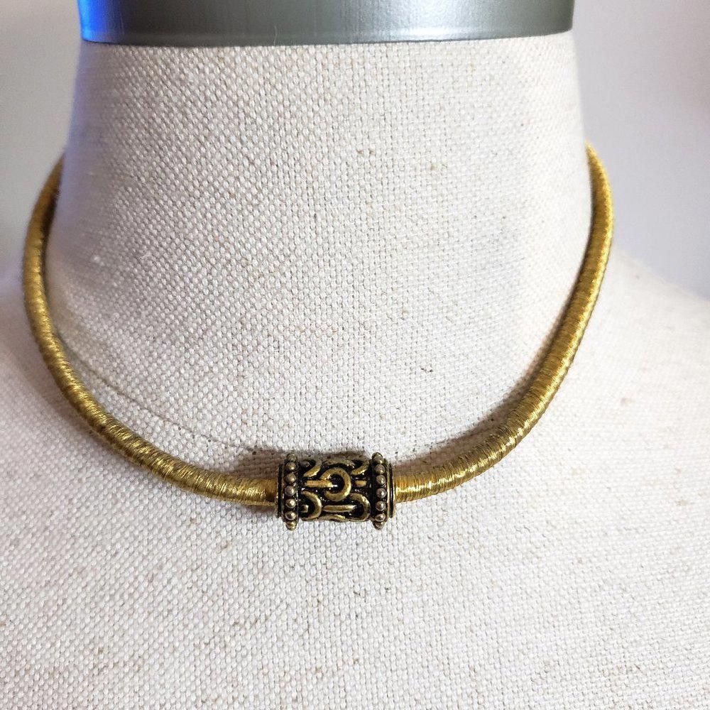 Designer Balinese One Bead Gold Plated Choker Size ONE SIZE - 1 Thumbnail
