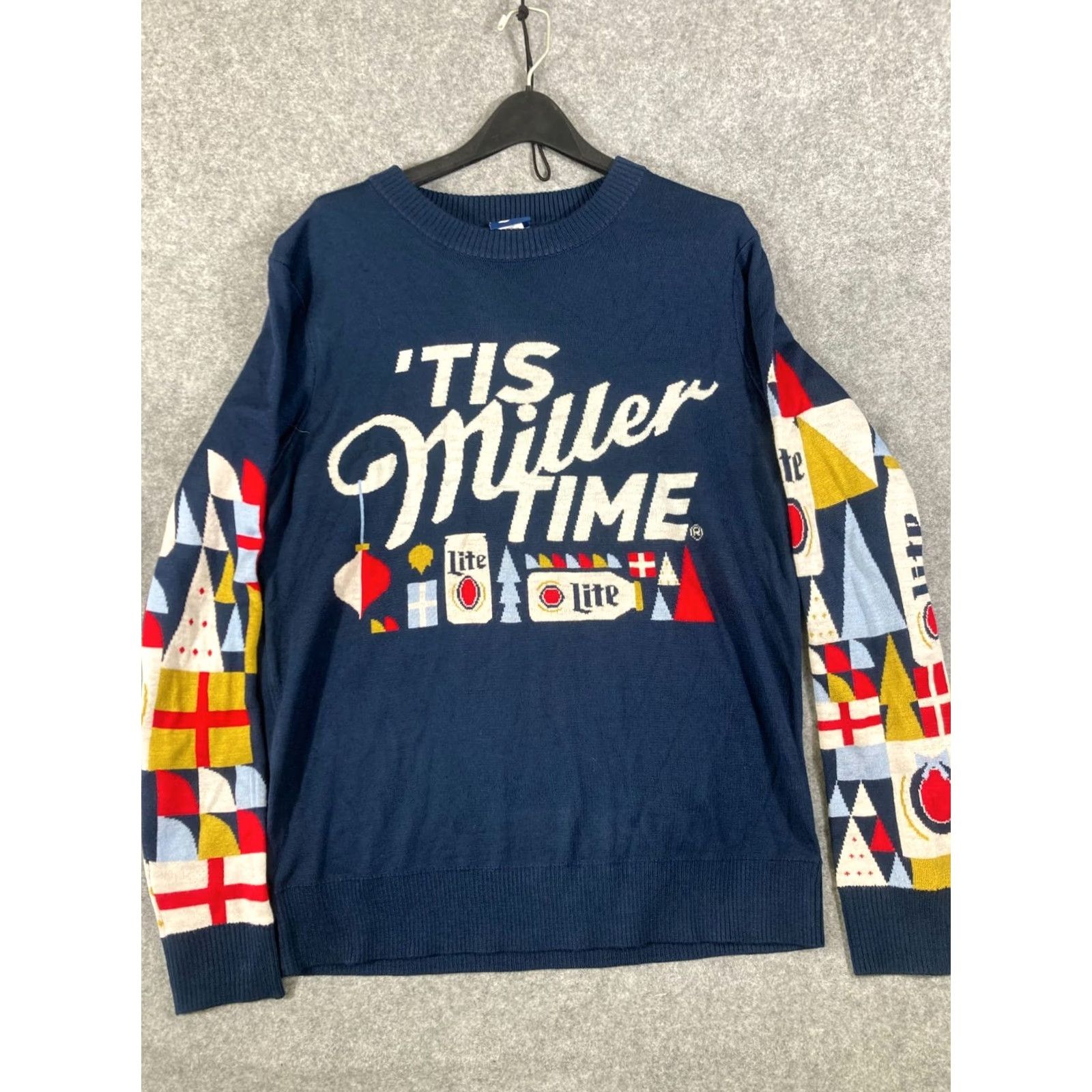 Vintage Miller Lite Christmas Holiday Ugly Pullover Sweater Mens XL Blue Graphic Crew Neck Long Sleeve Knit Size US XL / EU 56 / 4 - 3 Thumbnail