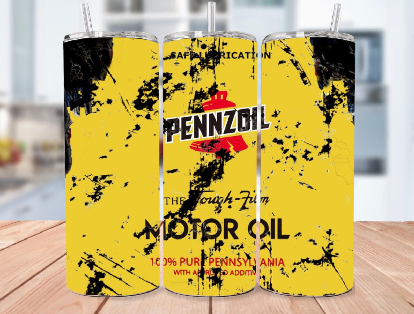 The Unbranded Brand Pennzoil Motor Oil Stainless Steel Multicolor Tumbler 20 Oz Size ONE SIZE - 1 Thumbnail