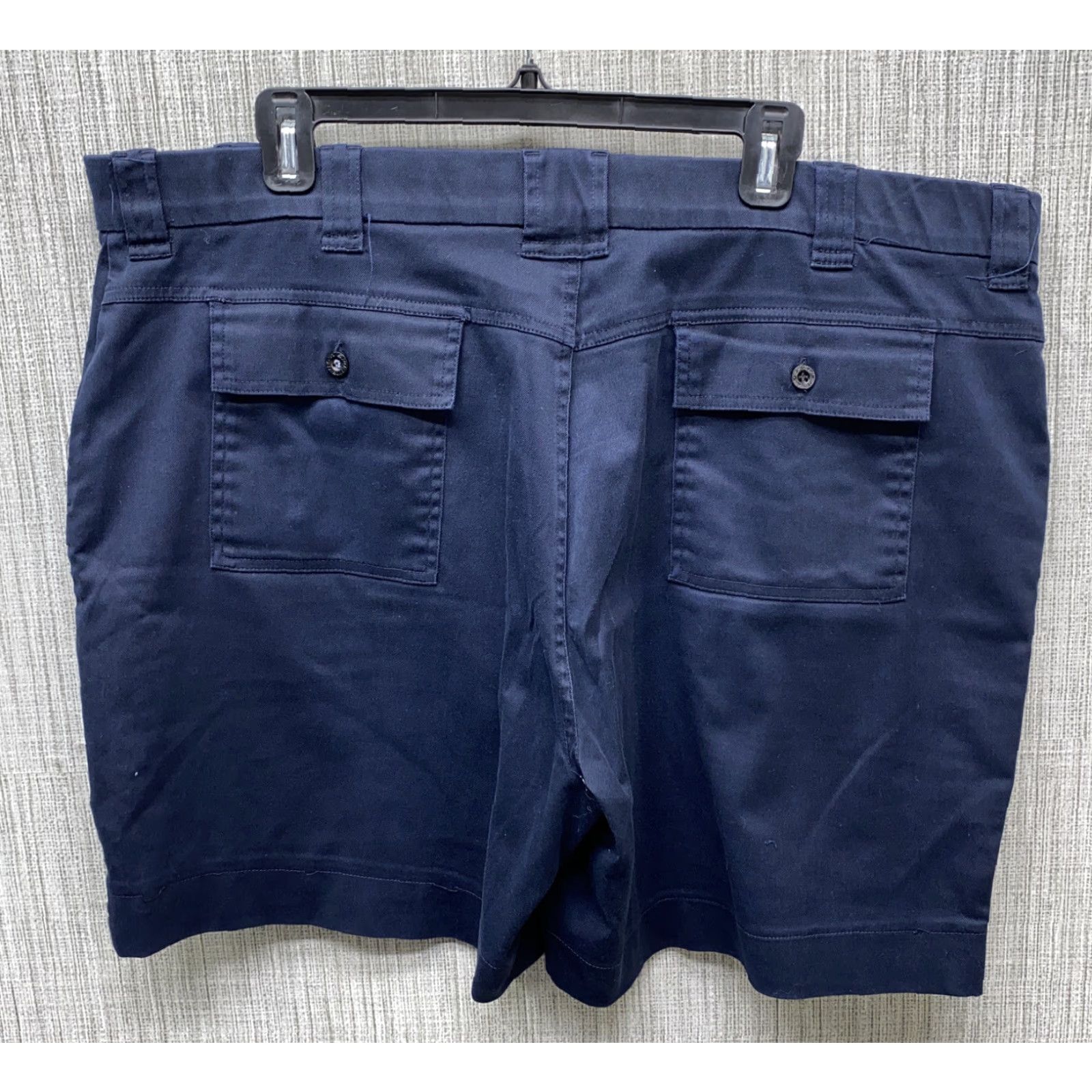 Vintage Sportif Mens Casual Shorts Navy Blue STRETCH Polyester Blend 42 Regular Waist 42 Front Flat Blue Mens Size US 42 / EU 58 - 4 Thumbnail