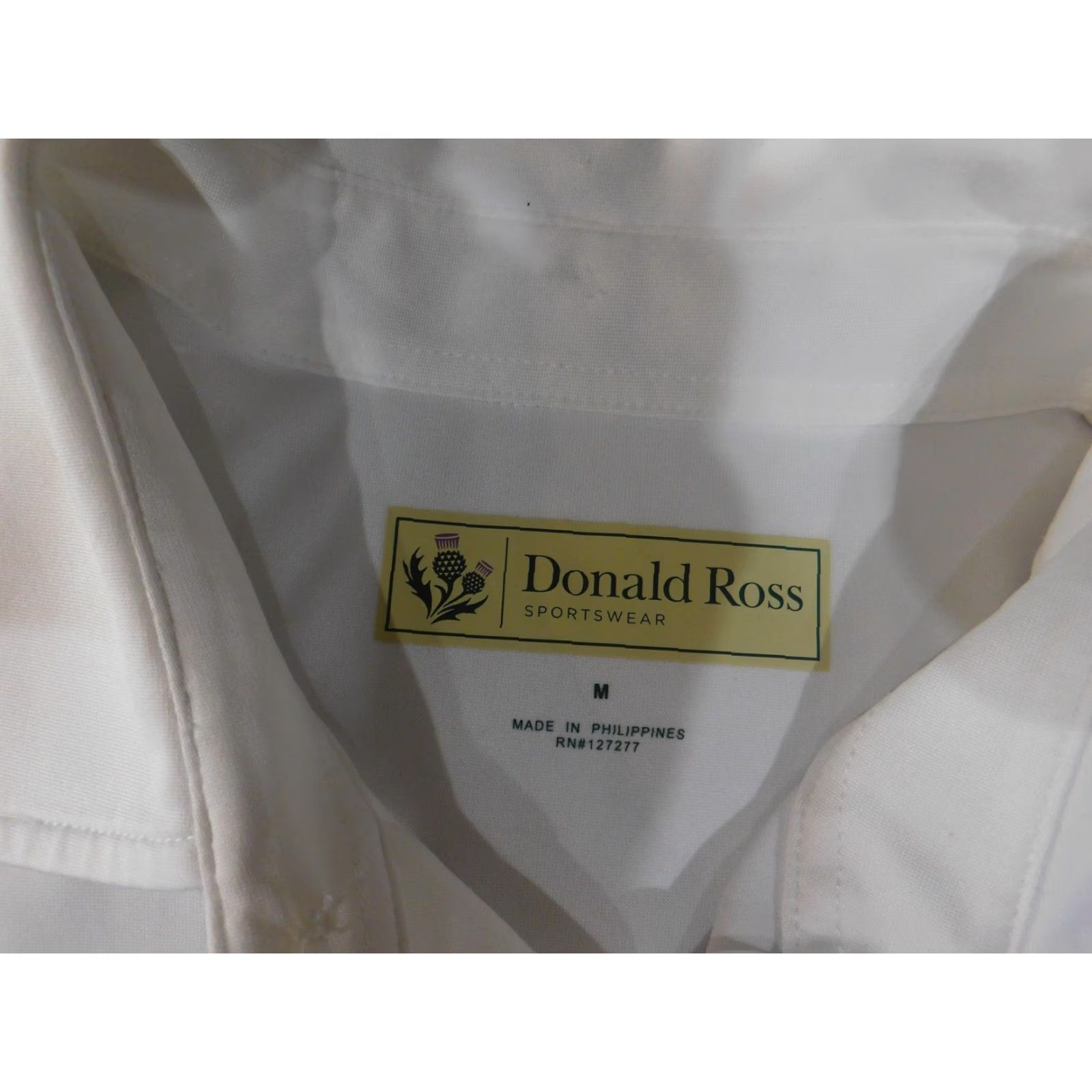 Vintage Donald Ross Polo Shirt Mens Medium White Performance Golf Embroidered Logo Size US M / EU 48-50 / 2 - 5 Thumbnail