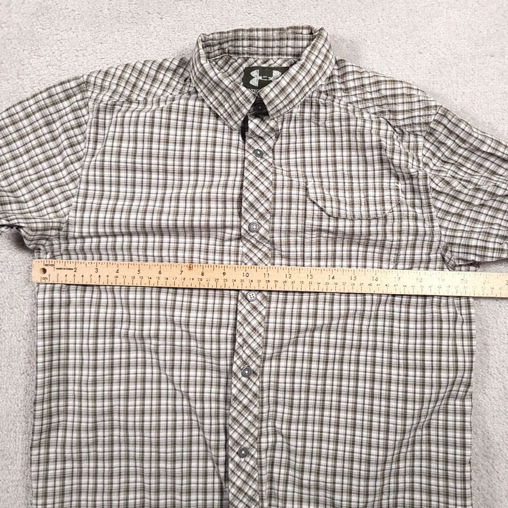 Under Armour Under Armour Shirt Mens M Green Check Outdoor Short Sleeve Fishing Shirt Size US M / EU 48-50 / 2 - 7 Thumbnail
