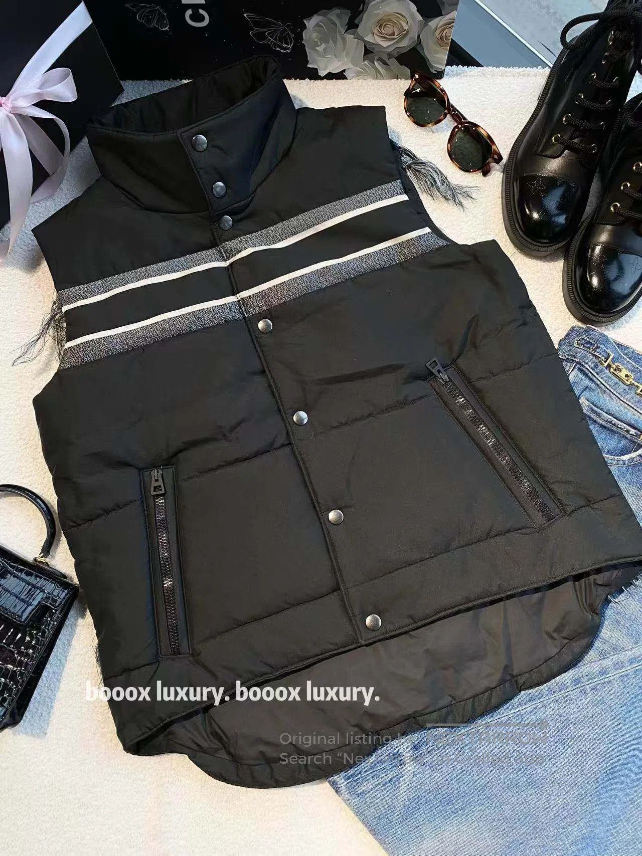 Dior Dior Fringed slogan down vest| Size S / US 4 / IT 40 - 1 Thumbnail