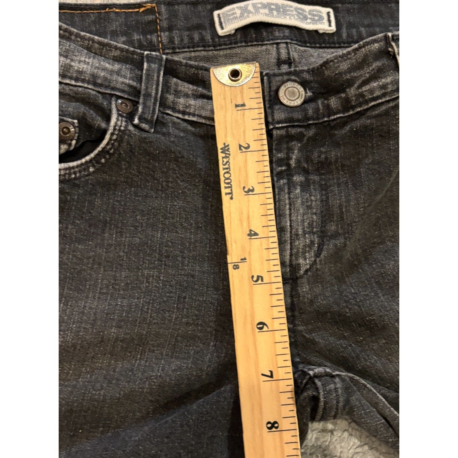 Express Express Jeans Womens 8R Bootcut Jeans Black Mid Rise Stretch Denim Casual Regular Size 8 Womens Size 30" / US 8 / IT 44 - 4 Thumbnail