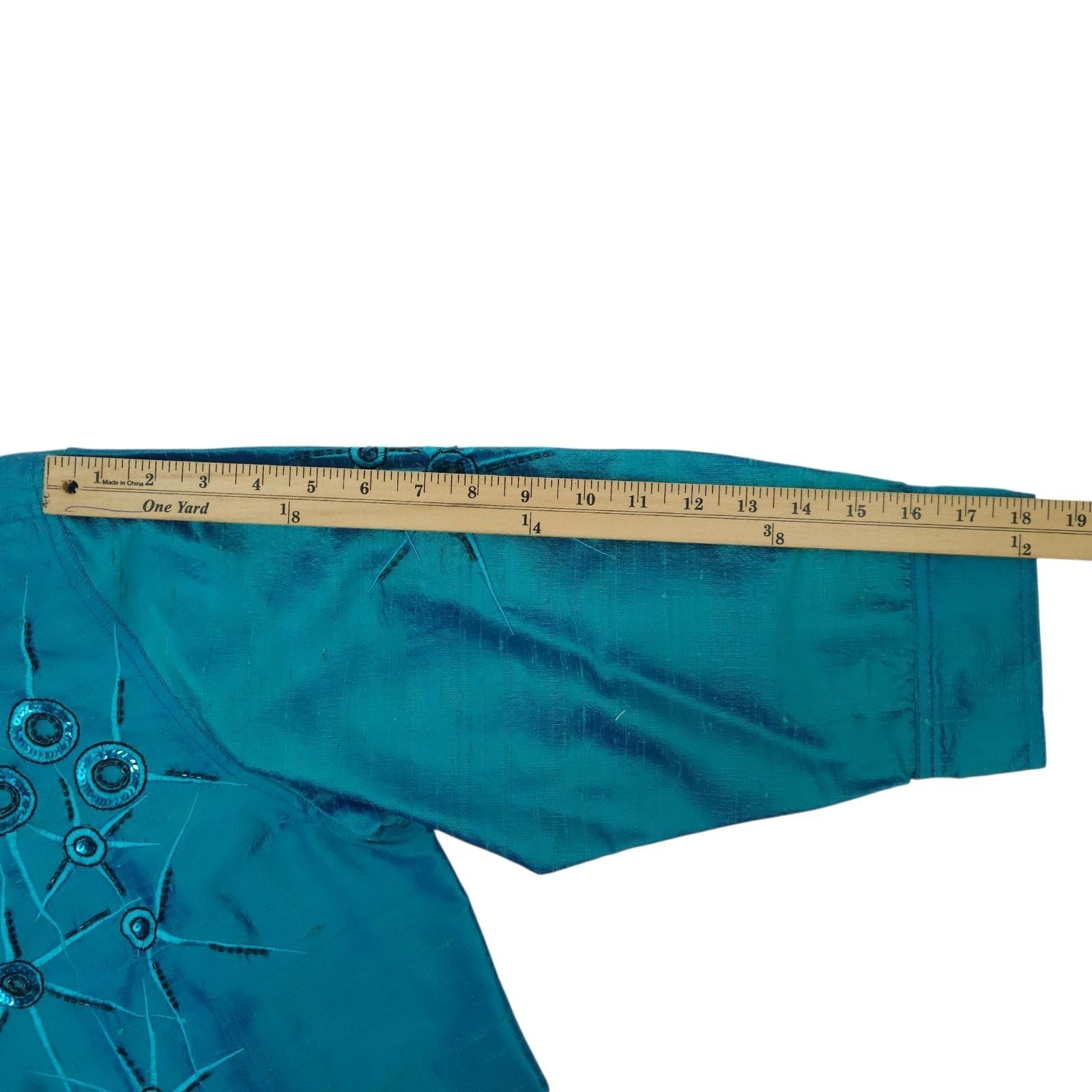 Other Bleu Bayou Silk Shirt L Starburst Sequin Cyber Y2K Whimsy Size L / US 10 / IT 46 - 6 Thumbnail