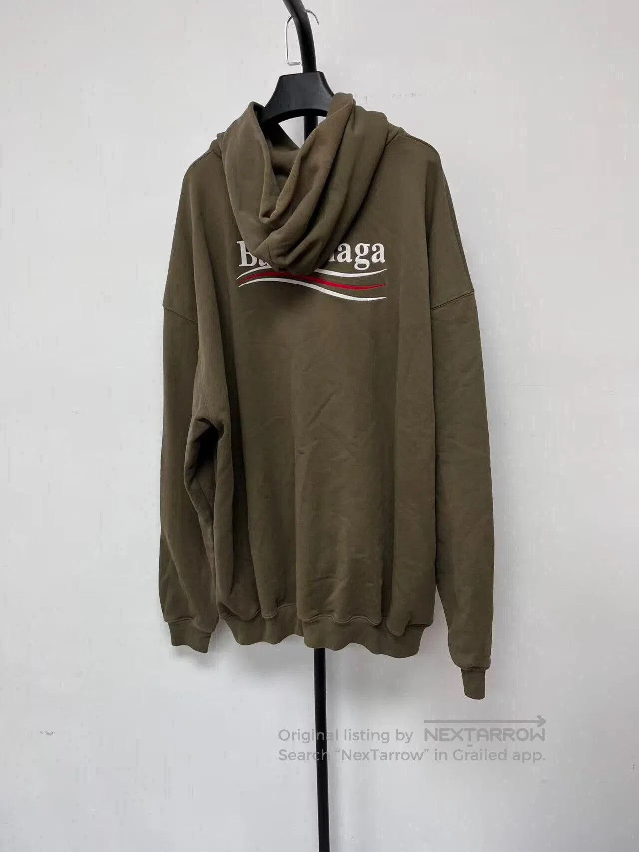 Balenciaga balenciaga logo hoodie in khaki color. Size XS / US 0-2 / IT 36-38 - 2 Thumbnail