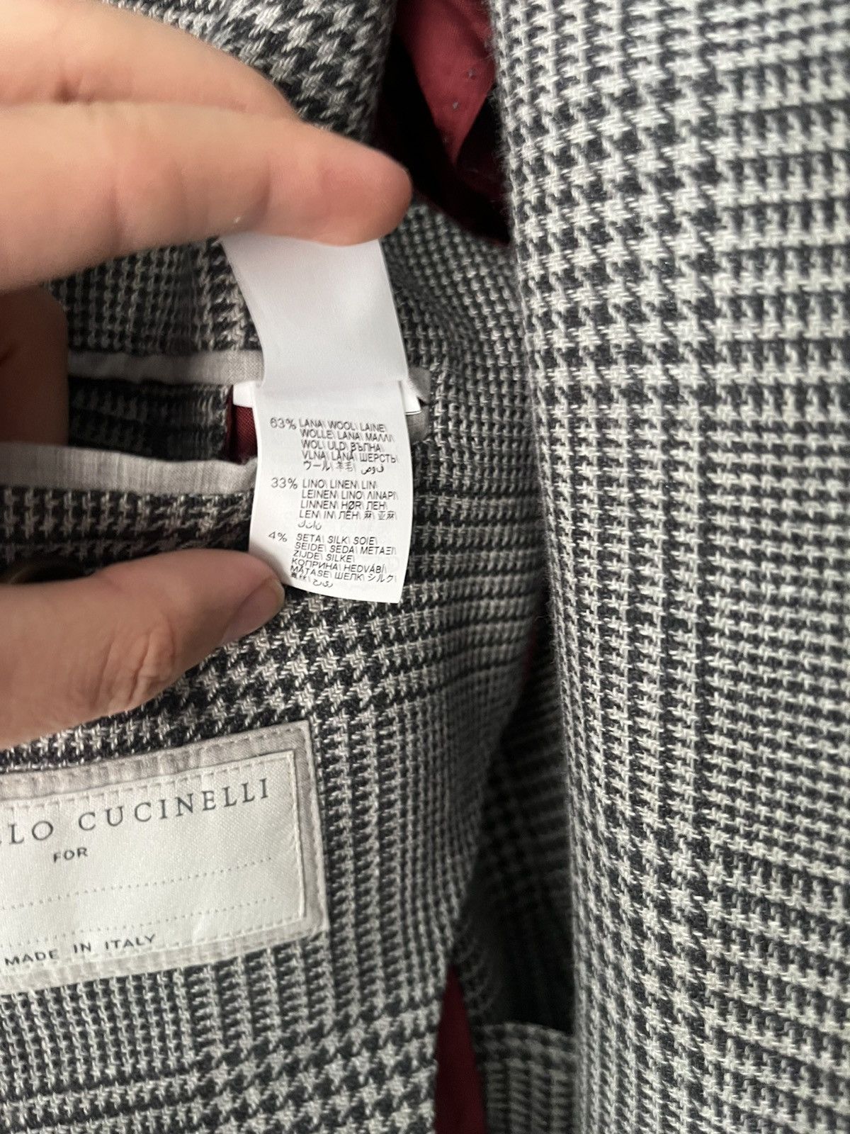 Brunello Cucinelli Brunello Cucinelli grey check double breasted blazer size 48 Size 38R - 6 Thumbnail