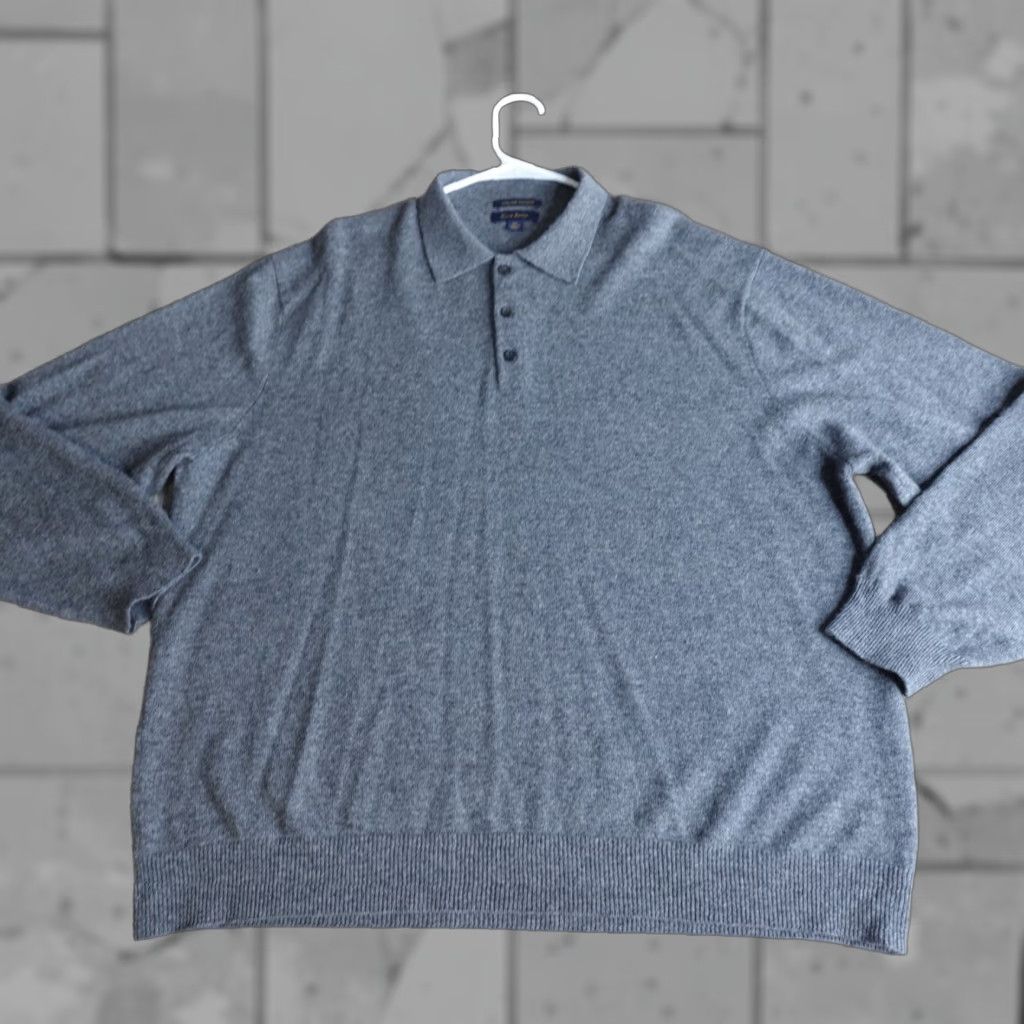 Club Room Club Room Mens Sweater 2XL Gray Solid Cashmere Pullover Sweater Mens Long Sleeve Collared Knit Pullover Cashmere Knit Brand Club Room 2XL Gray Size US XXL / EU 58 / 5 - 1 Thumbnail