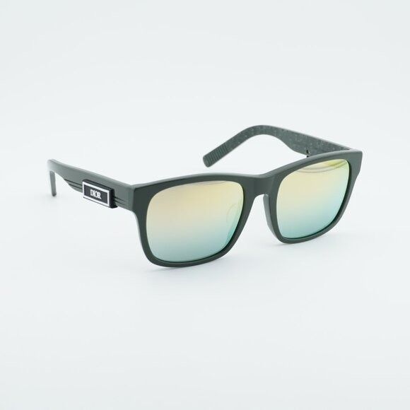 Dior Dior DIORB23 S2F 55H7 Sunglasses Green Square Frame Size ONE SIZE - 9 Thumbnail