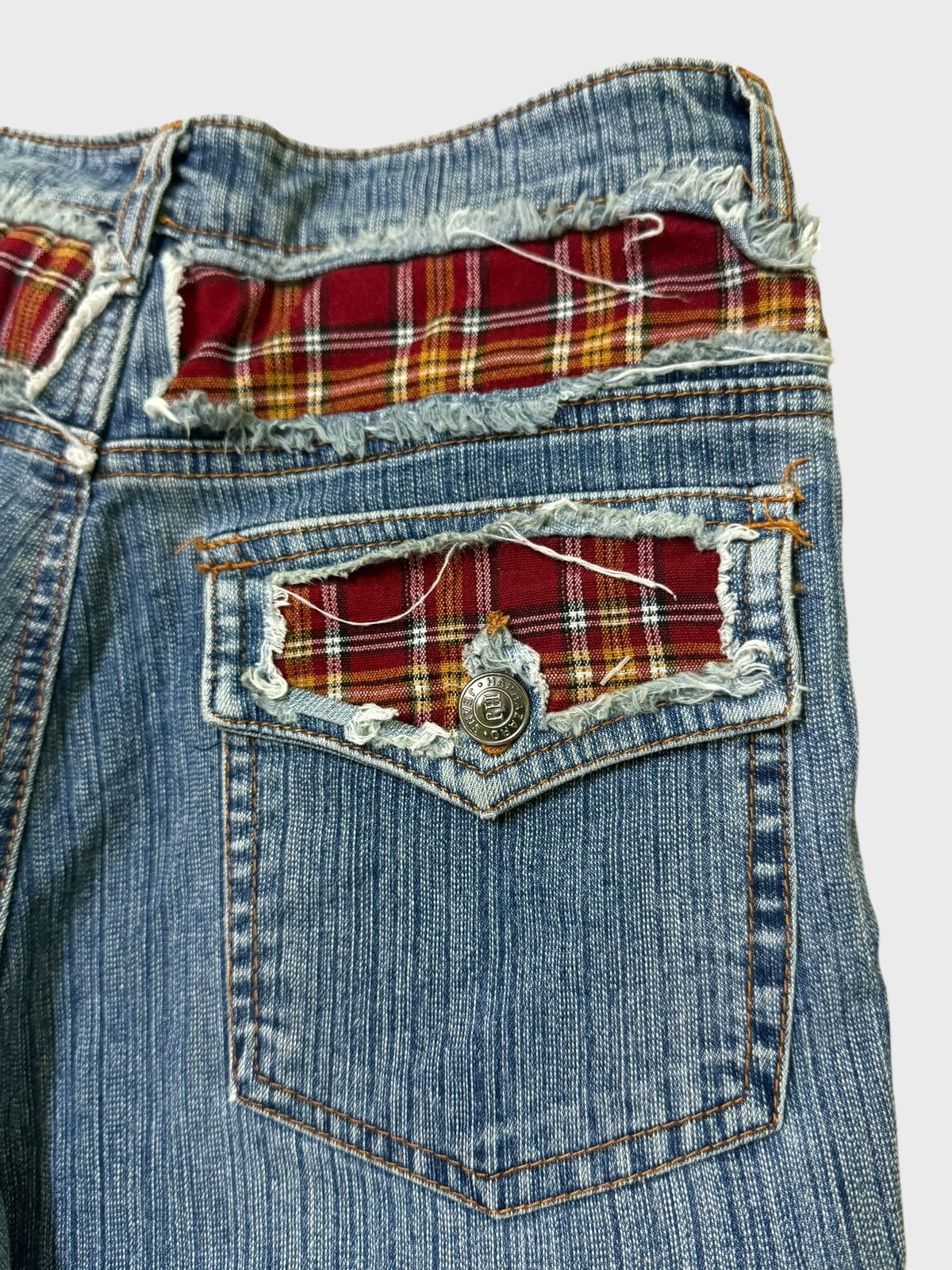 Hysteric Glamour × Japanese Brand Flare HAPHAZARD JEANS Plaid Tartans Junya Watanabe Denim Size US 26 / EU 42 - 12 Thumbnail