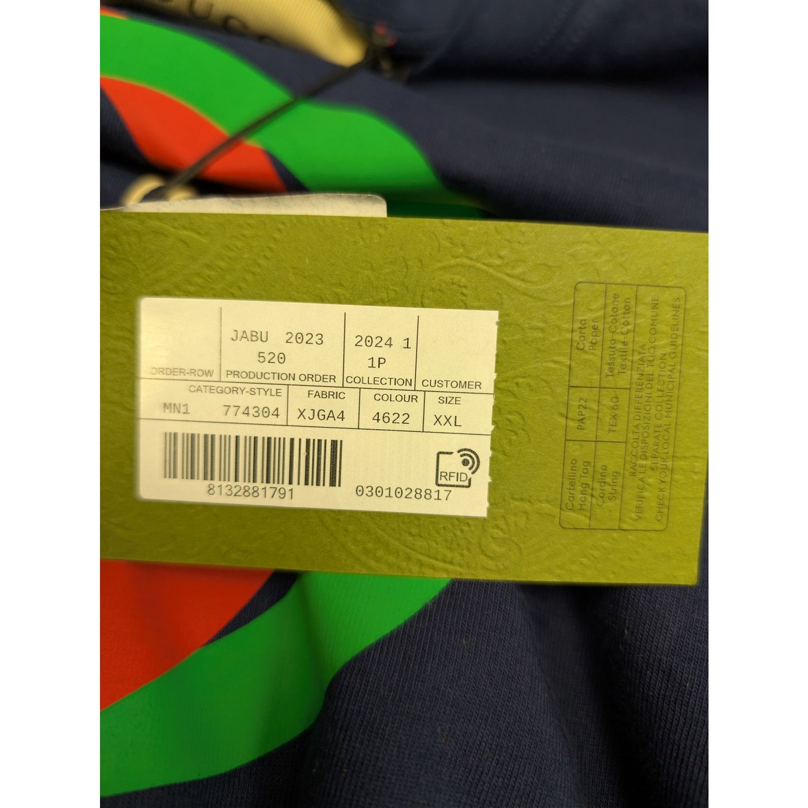 Gucci o1rshd1 Long Sleeve T-Shirt Cotton Jersey in Inchiostro/MC Size US XXL / EU 58 / 5 - 22 Thumbnail