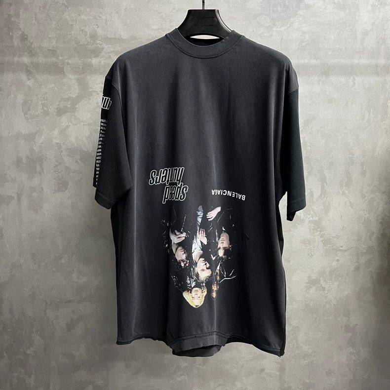 Balenciaga Balenciaga Black and grey band portrait print logo short s Size US L / EU 52-54 / 3 - 1 Thumbnail