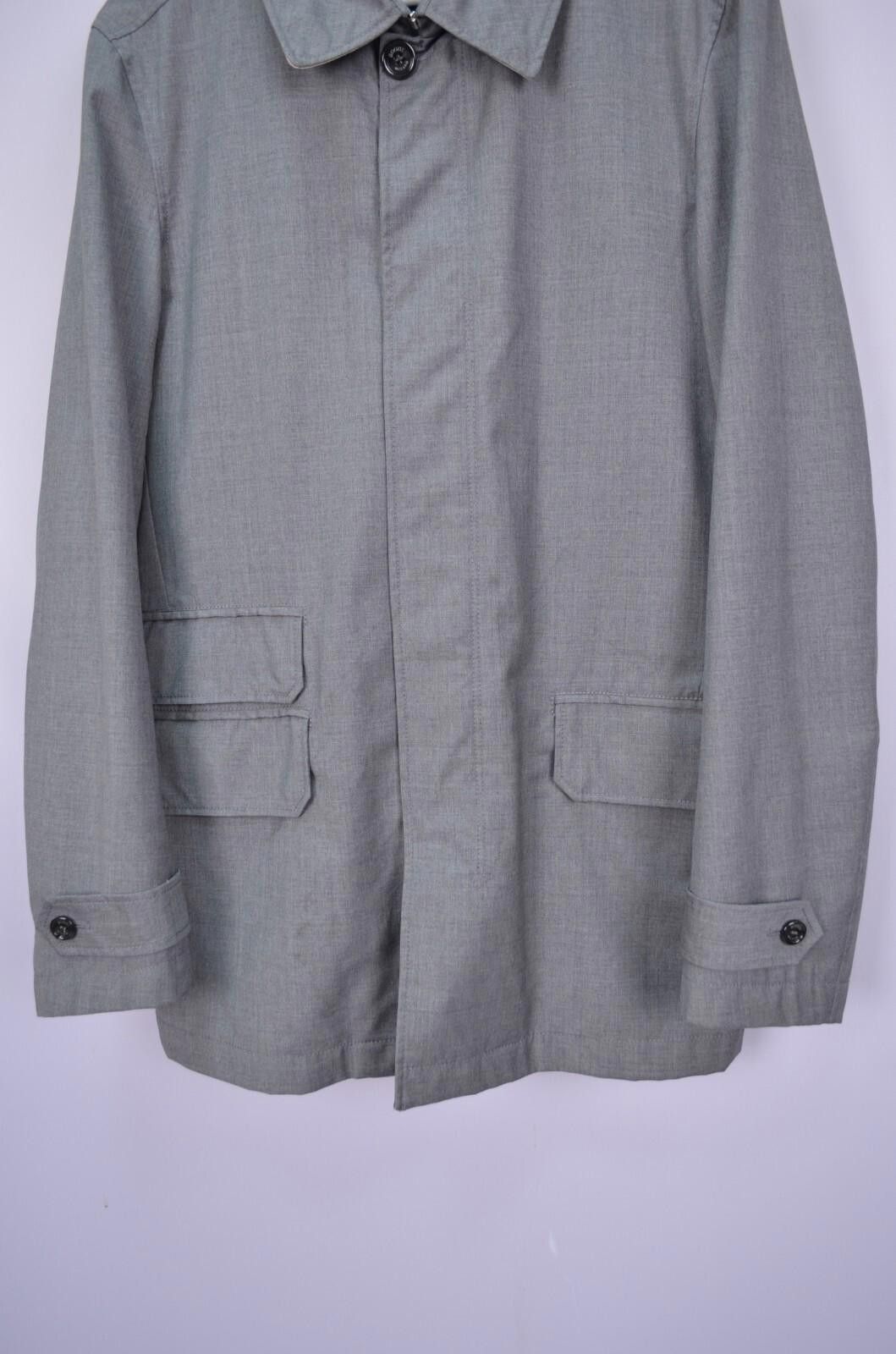 Boggi Mens Boggi Milano Wool Gray Stretch Trench Coat Jacket Sz 50 Size US L / EU 52-54 / 3 - 3 Thumbnail