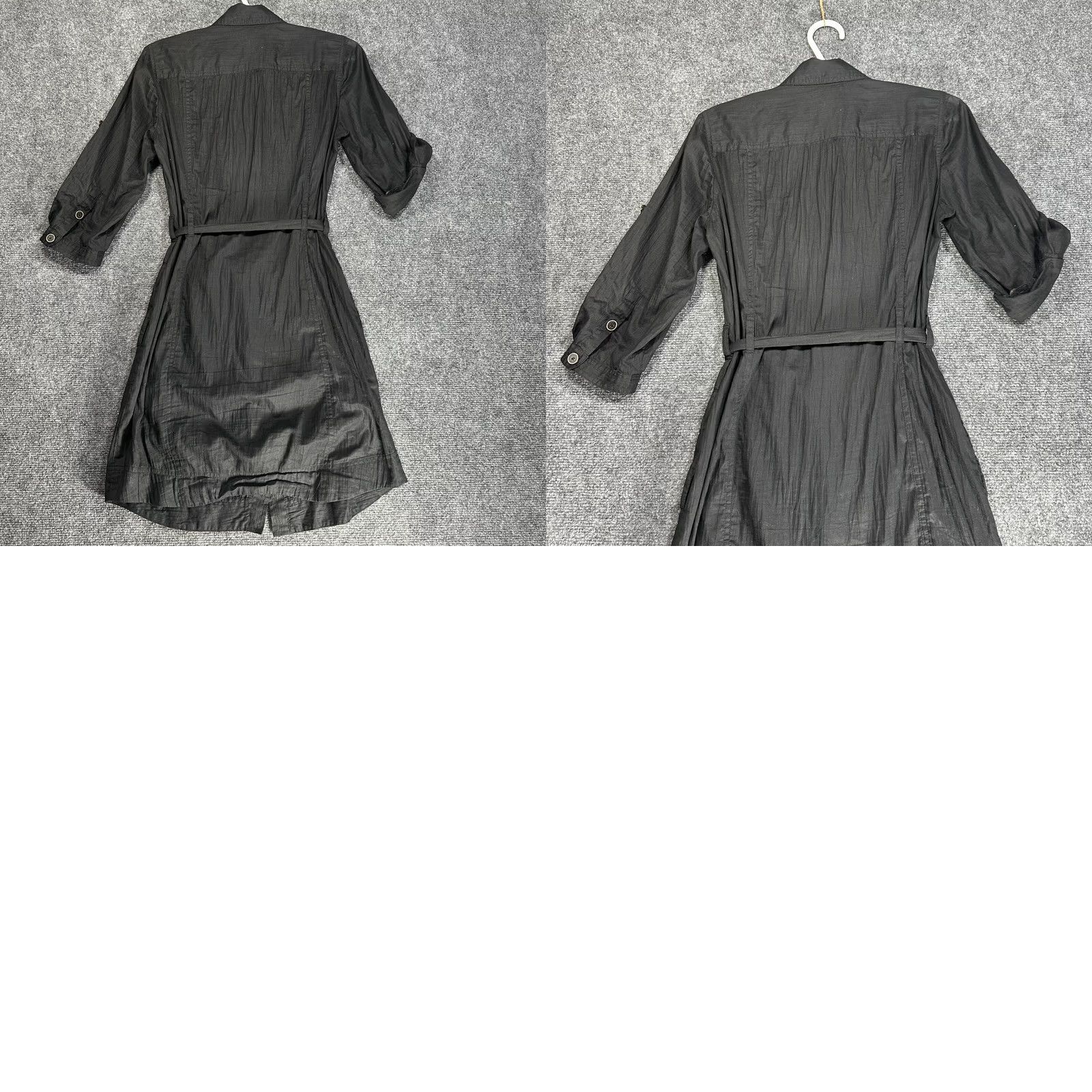 Banana Republic Banana Republic Dress Shirt Dress Womens 6 Black Pockets Tie Belt Long Sleeve Button Up 100% Cotton Size M / US 6-8 / IT 42-44 - 8 Thumbnail