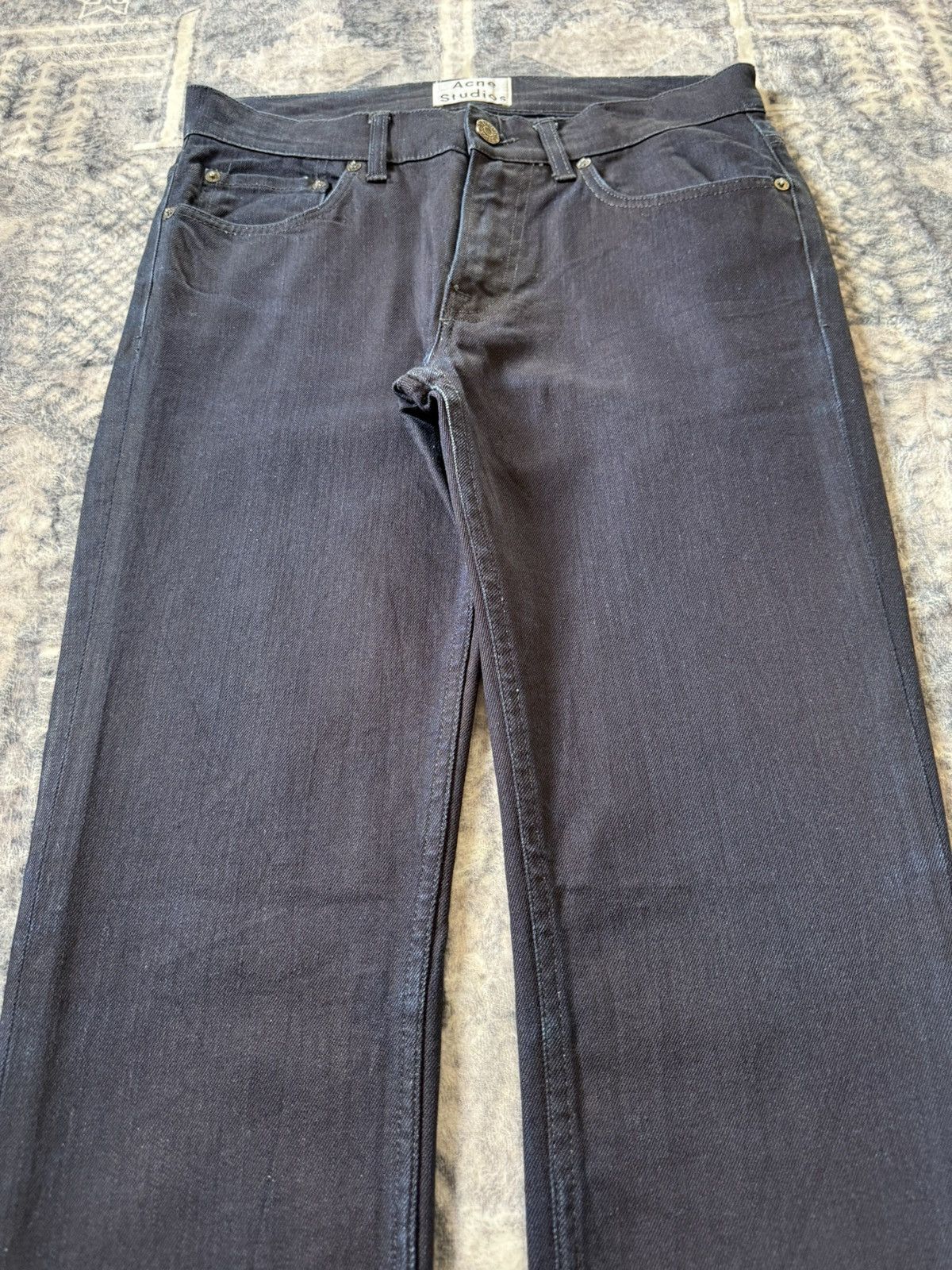 Acne Studios ACNE STUDIO Ace Navy Cash Indigo Wash Slim Stacked Jeans Size US 30 / EU 46 - 3 Thumbnail