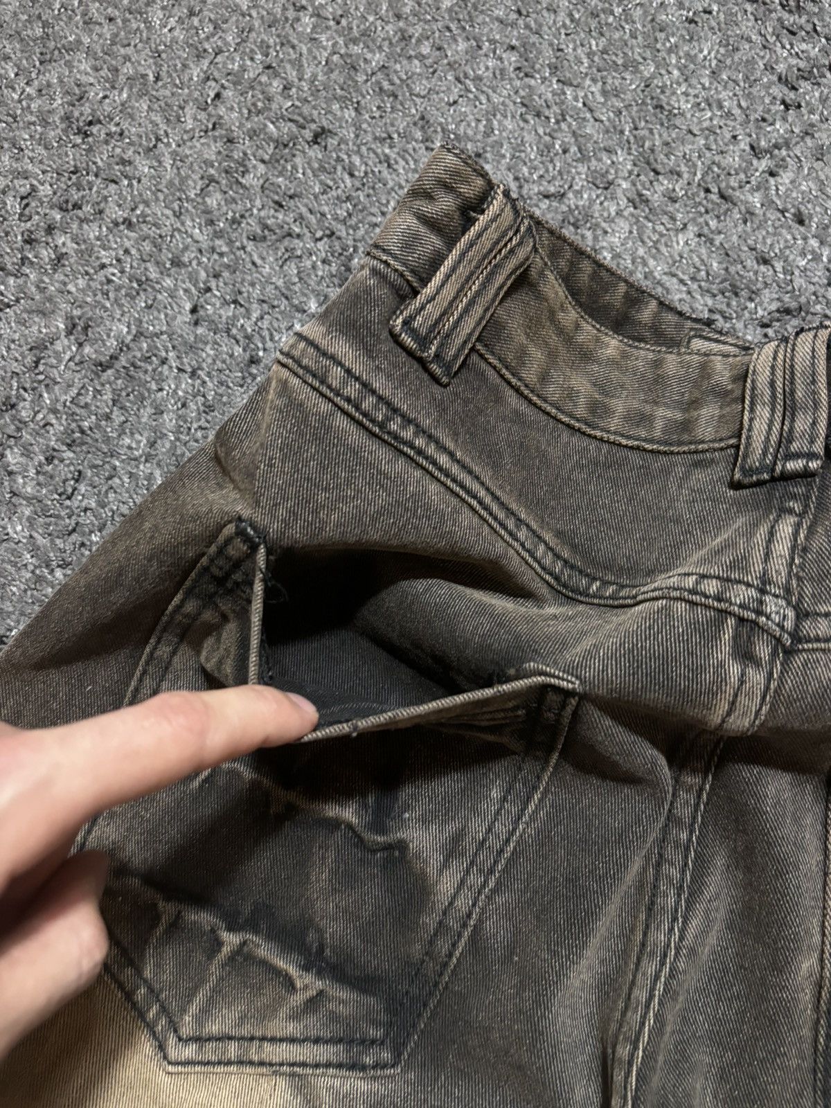 Jean × Vintage Vintage very rare wide super baggy thunder brown jeans Size US 29 - 17 Thumbnail