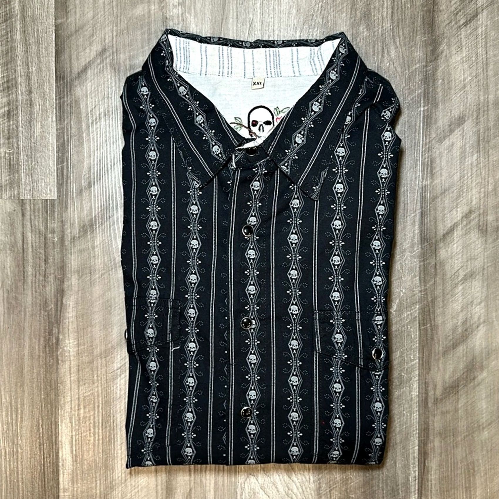 Scully Scully Striped Long Sleeve Pearl Snap Button-Up 2XL Men Black Gray Cotton Shirt Size US XXL / EU 58 / 5 - 2 Thumbnail