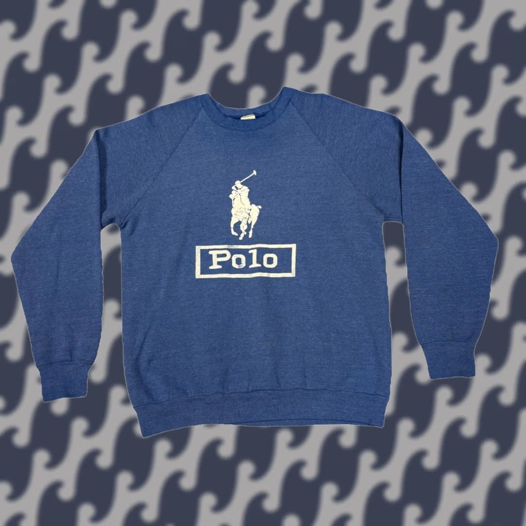 Fruit Of The Loom VINTAGE Fruit of the Loom Sweatshirt Crewneck unisex Adults L Blue logo 90s USA Puffy graphics Man On Horse Size US L / EU 52-54 / 3 - 1 Thumbnail