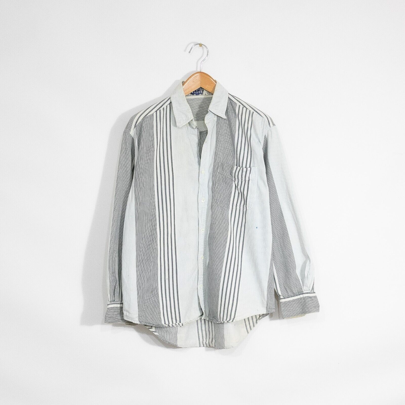 Vintage Vintage Striped Denim Button Up Shirt Medium - Long Sleeve Size US M / EU 48-50 / 2 - 1 Thumbnail