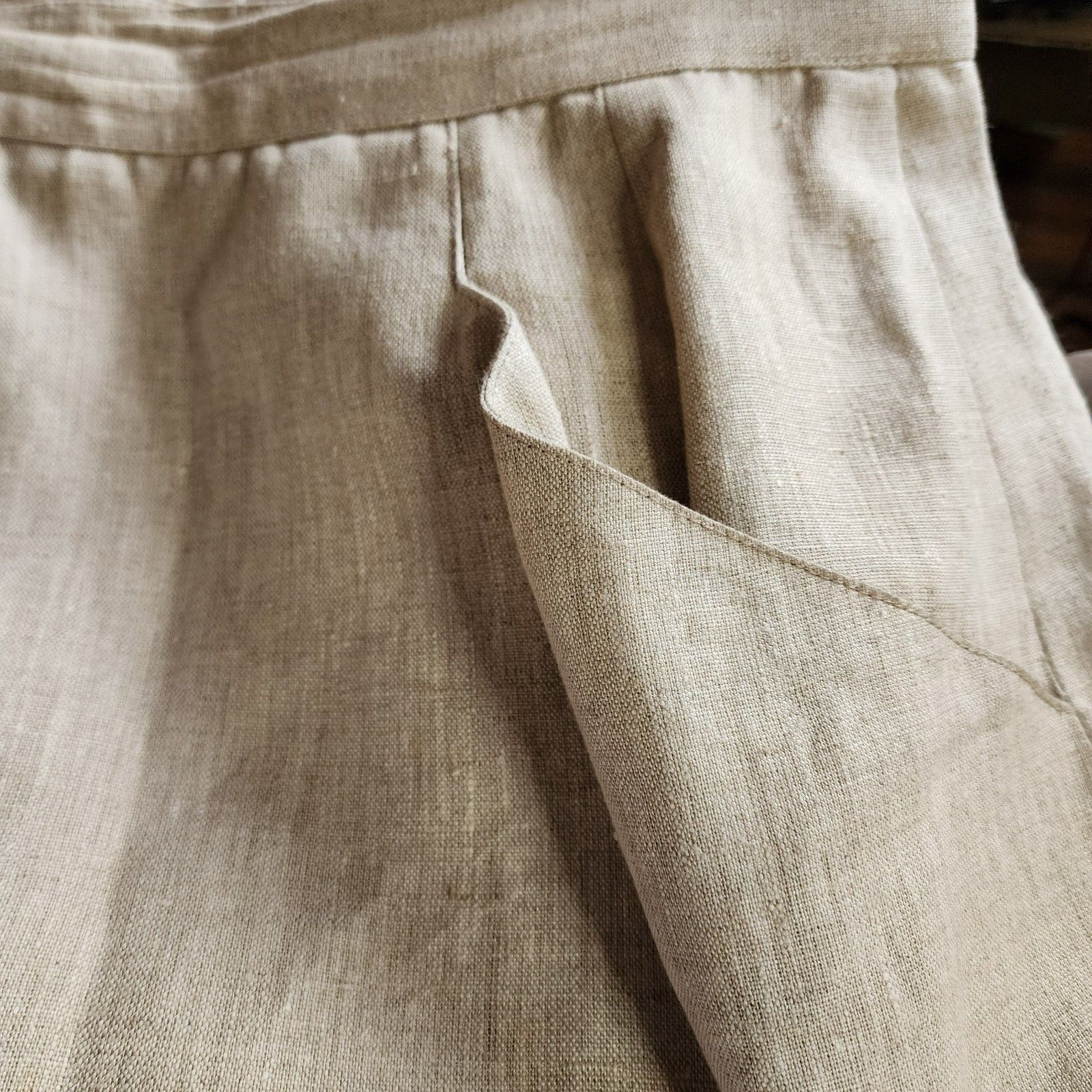 Fendi Fendi 365 Vintage Skirt XL | Linen Blend | Taupe Tan | 1980 Size 38" / US 16 / IT 52 - 5 Thumbnail