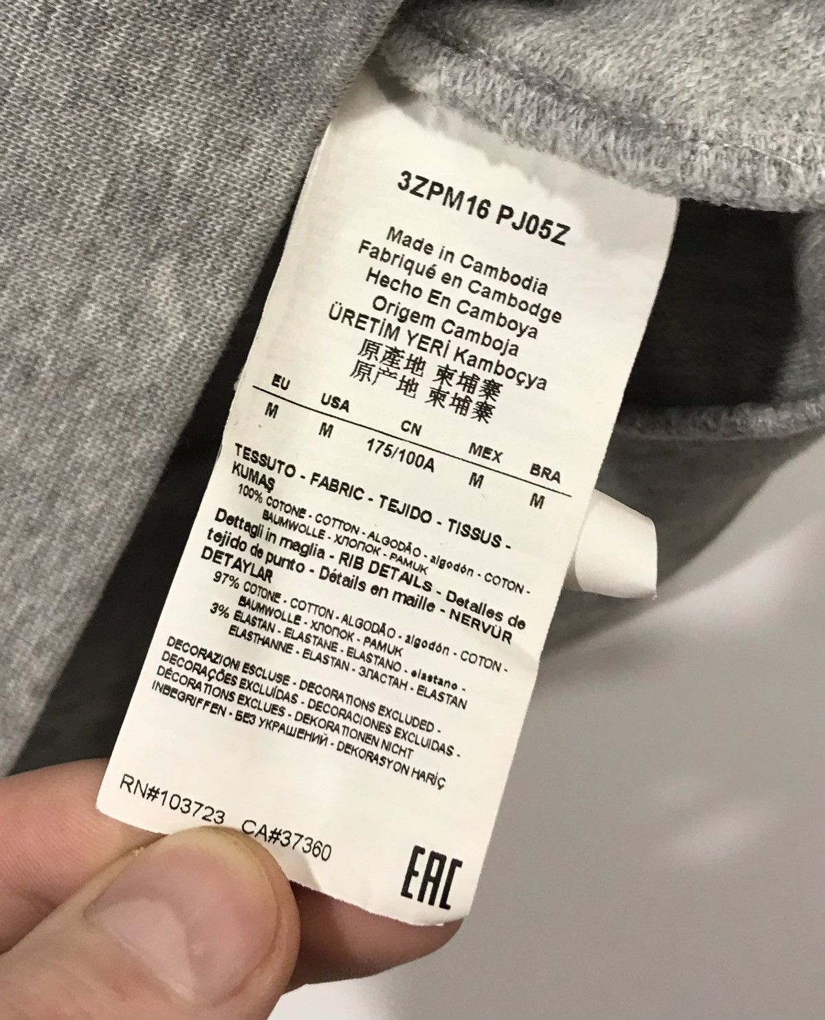 Emporio Armani Emporio Armani Hoodie Men’s M Gray Size US M / EU 48-50 / 2 - 5 Thumbnail