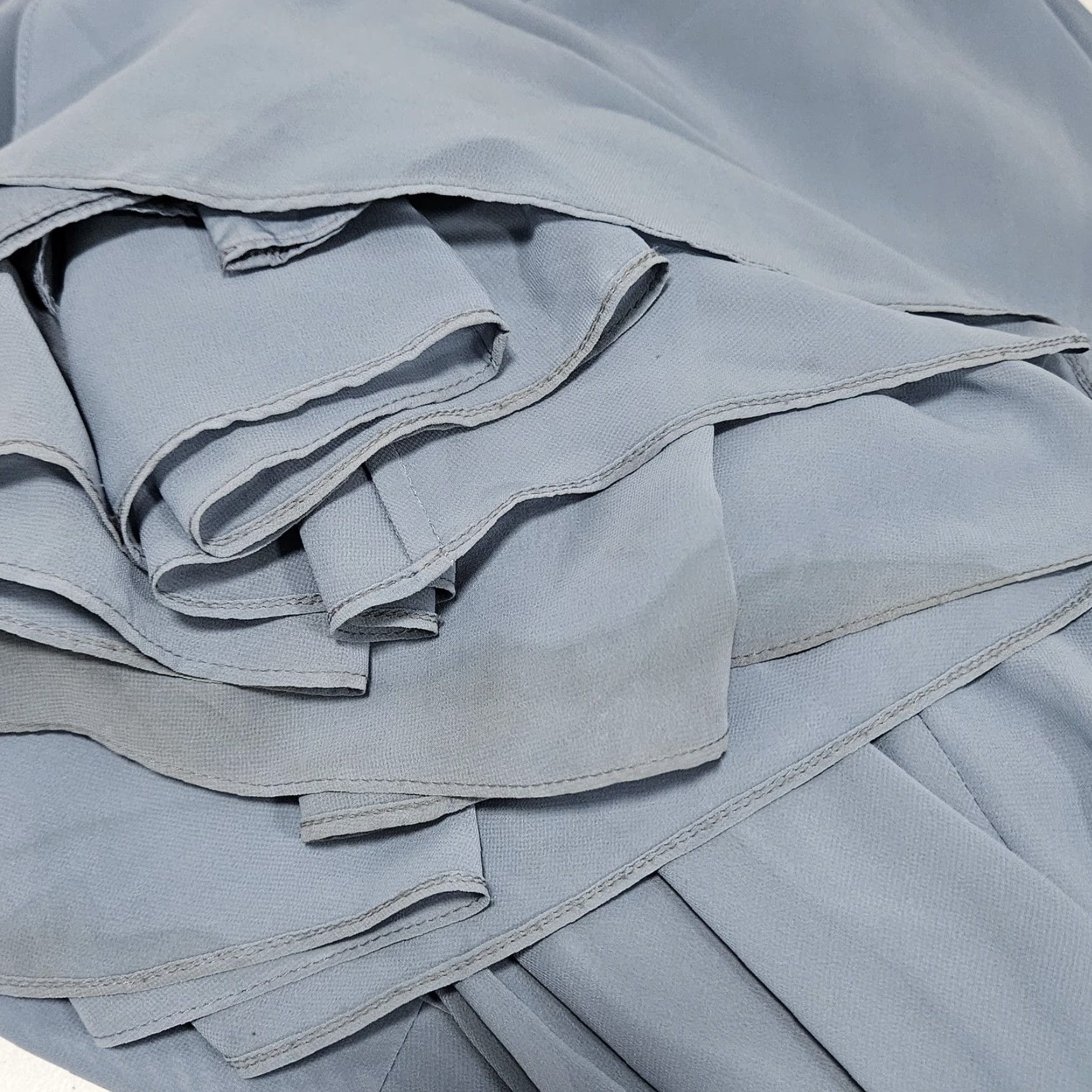 Vintage Jenny Yoo Dress Maxi Bridesmaid Blue Chiffon Open Back Strappy Side Slit 10 Size L / US 10 / IT 46 - 7 Thumbnail