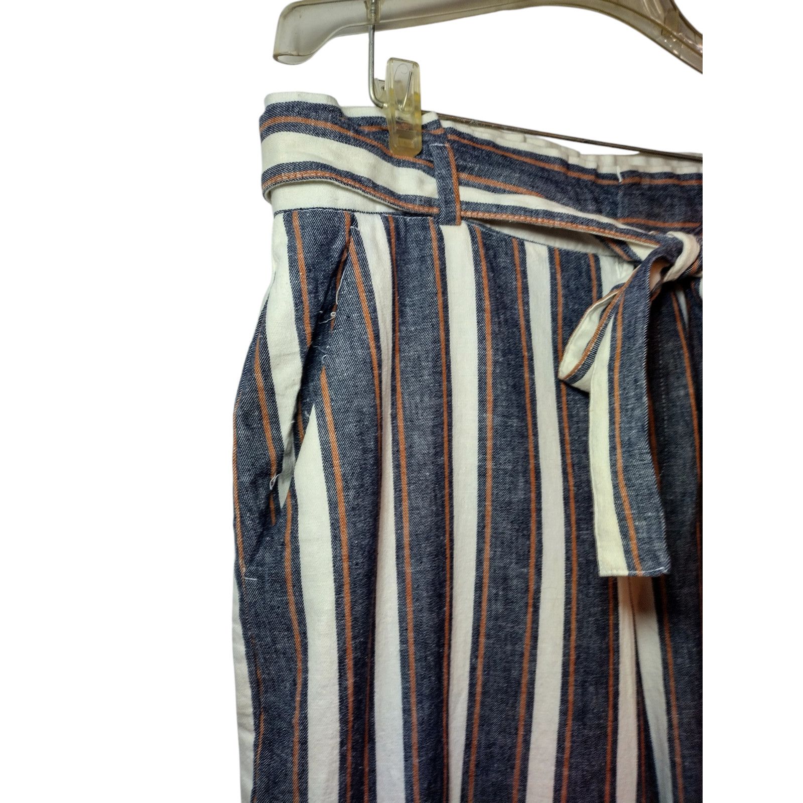 Banana Republic NWT Banana Republic Womens Blue Stripes wide Leg Pants Sz 12 Size 34" / US 12 / IT 48 - 9 Thumbnail