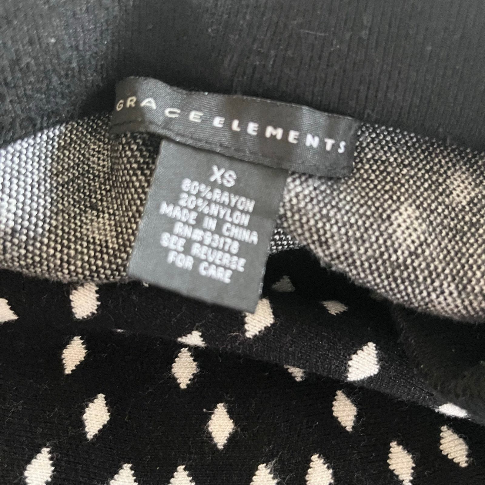 Other Grace Elements Black White Diamond Print Knit Flare Skirt Size 25" / US 0 / IT 36 - 4 Thumbnail