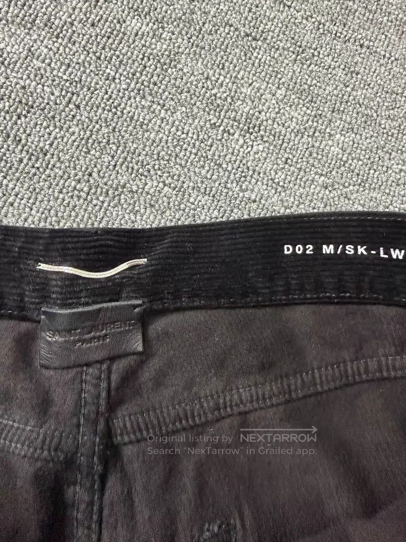 Saint Laurent Paris Saint Laurent Paris Black Corduroy Cat Whisker Washed Deni Size US 28 / EU 44 - 4 Thumbnail