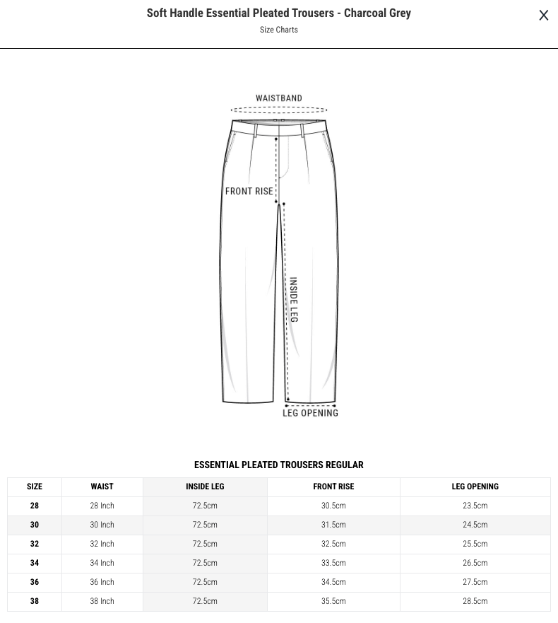Daniel Simmons Soft Handle Essential Pleated Trousers - Charcoal Grey (30) Size US 30 / EU 46 - 2 Thumbnail