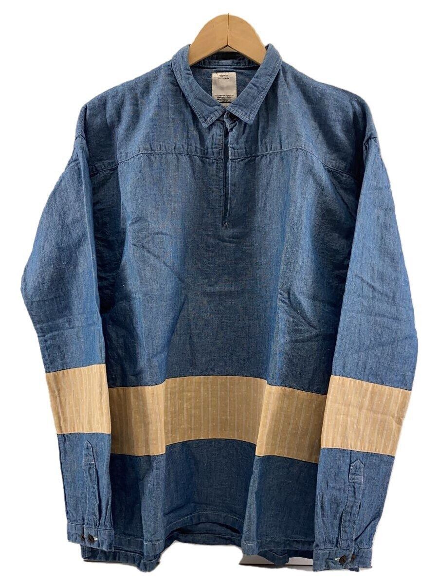 Visvim VISVIM 14AW KERCHIEF BORDER TUNIC CHAMBRAY SHIRT Size US L / EU 52-54 / 3 - 1 Thumbnail