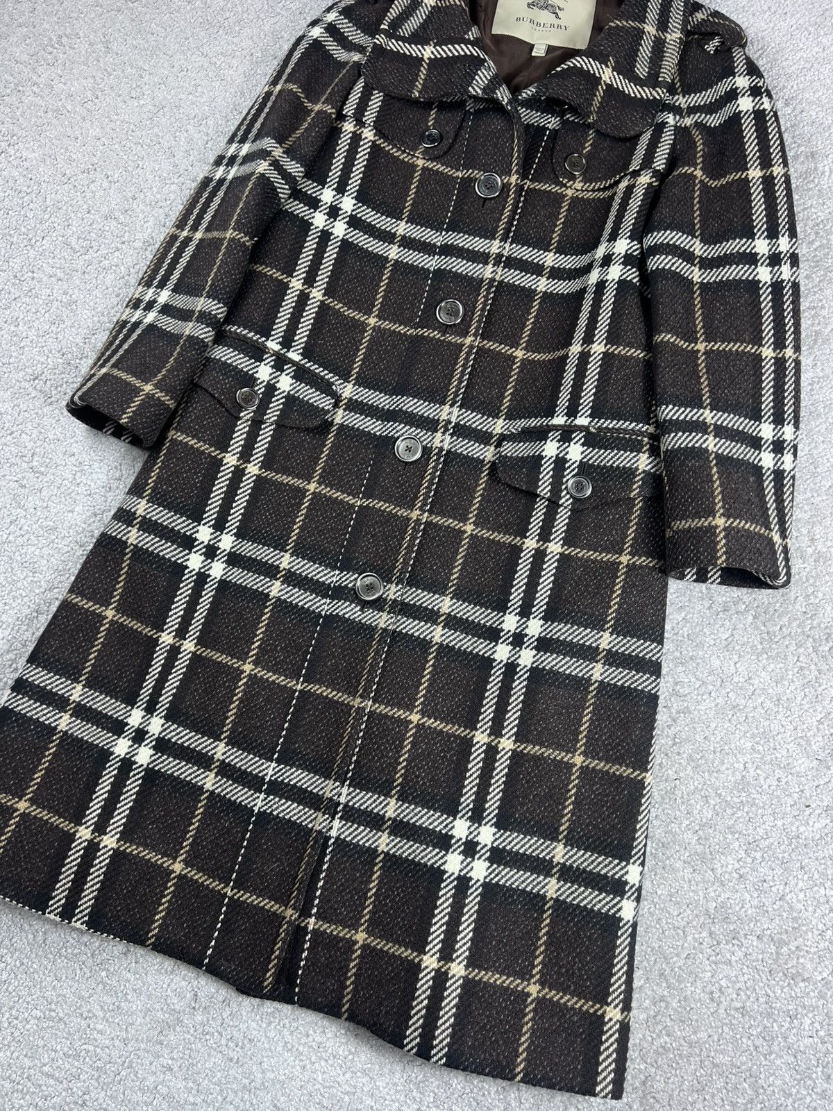 Burberry Burberry London Grey Check Wool Coat Size 44 Size M / US 6-8 / IT 42-44 - 4 Thumbnail