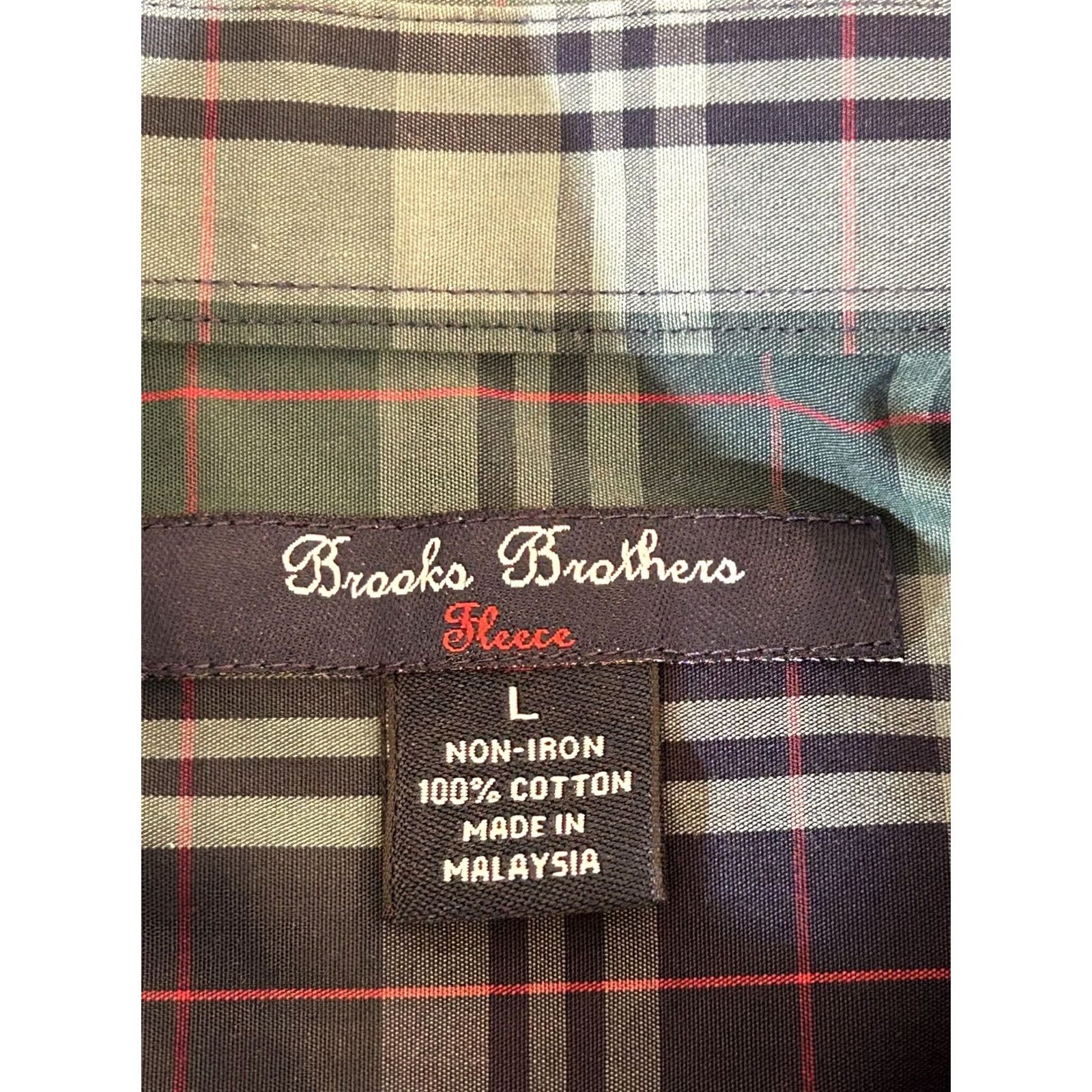 Brooks Brothers Brooks Brothers Shirt Mens Large Green Plaid Fleece Non Iron Button Long Sleeve Size US L / EU 52-54 / 3 - 6 Thumbnail