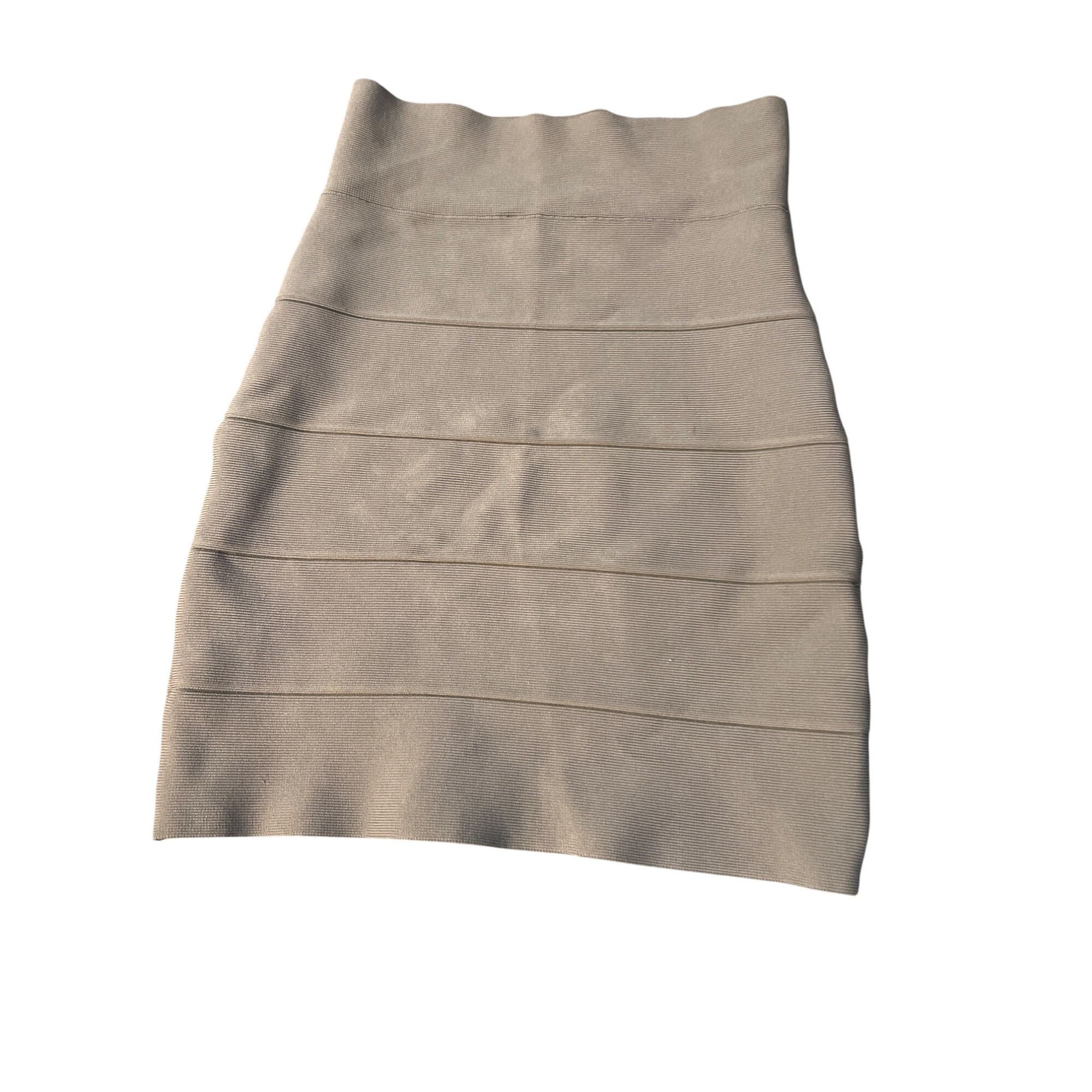 Bcbgmaxazria BCBGMAXAZRIA Gray Bandage Mini Skirt High Waisted Stretch Bo Size 25" / US 0 / IT 36 - 3 Thumbnail