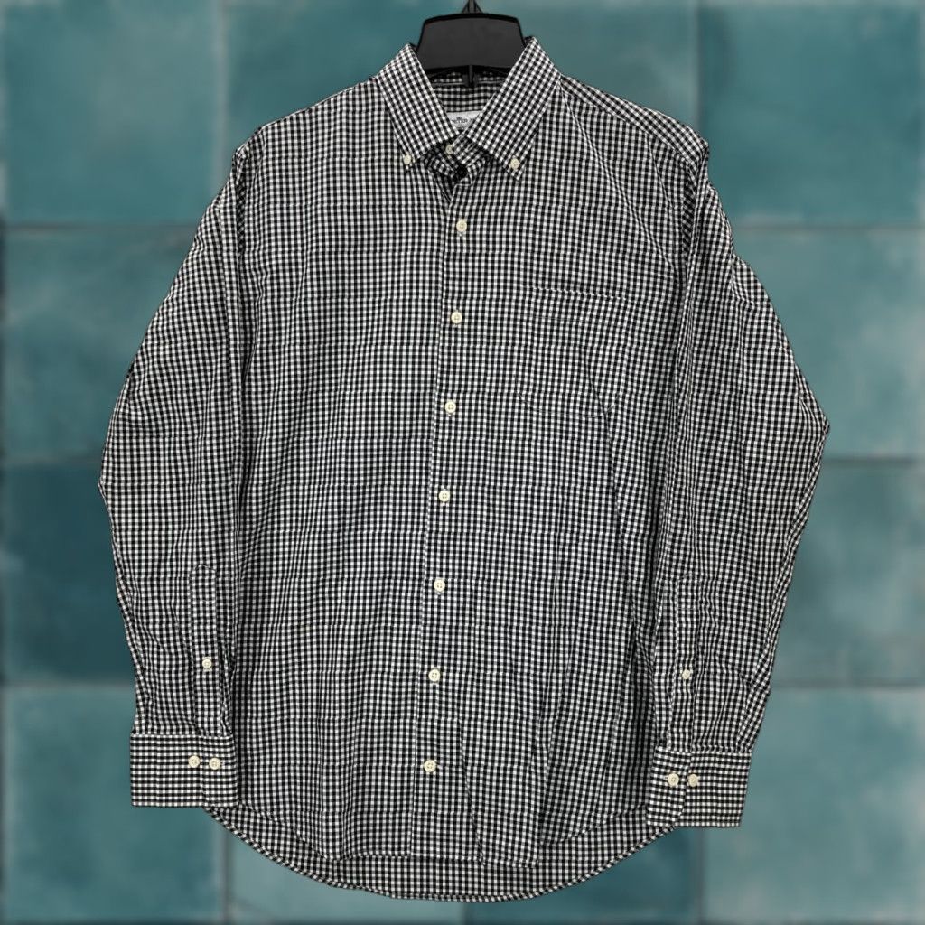 Peter Millar Peter Millar Crown Sport Shirt Mens Medium Black Button-Down Silk Gingham Shirt Size US M / EU 48-50 / 2 - 1 Thumbnail