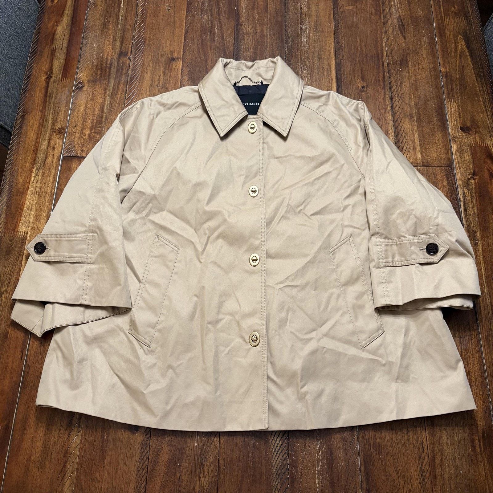 Coach Coach Trench Coat Womens M/L Beige Cotton Blend 3/4 Sleeve Size M / US 6-8 / IT 42-44 - 2 Thumbnail