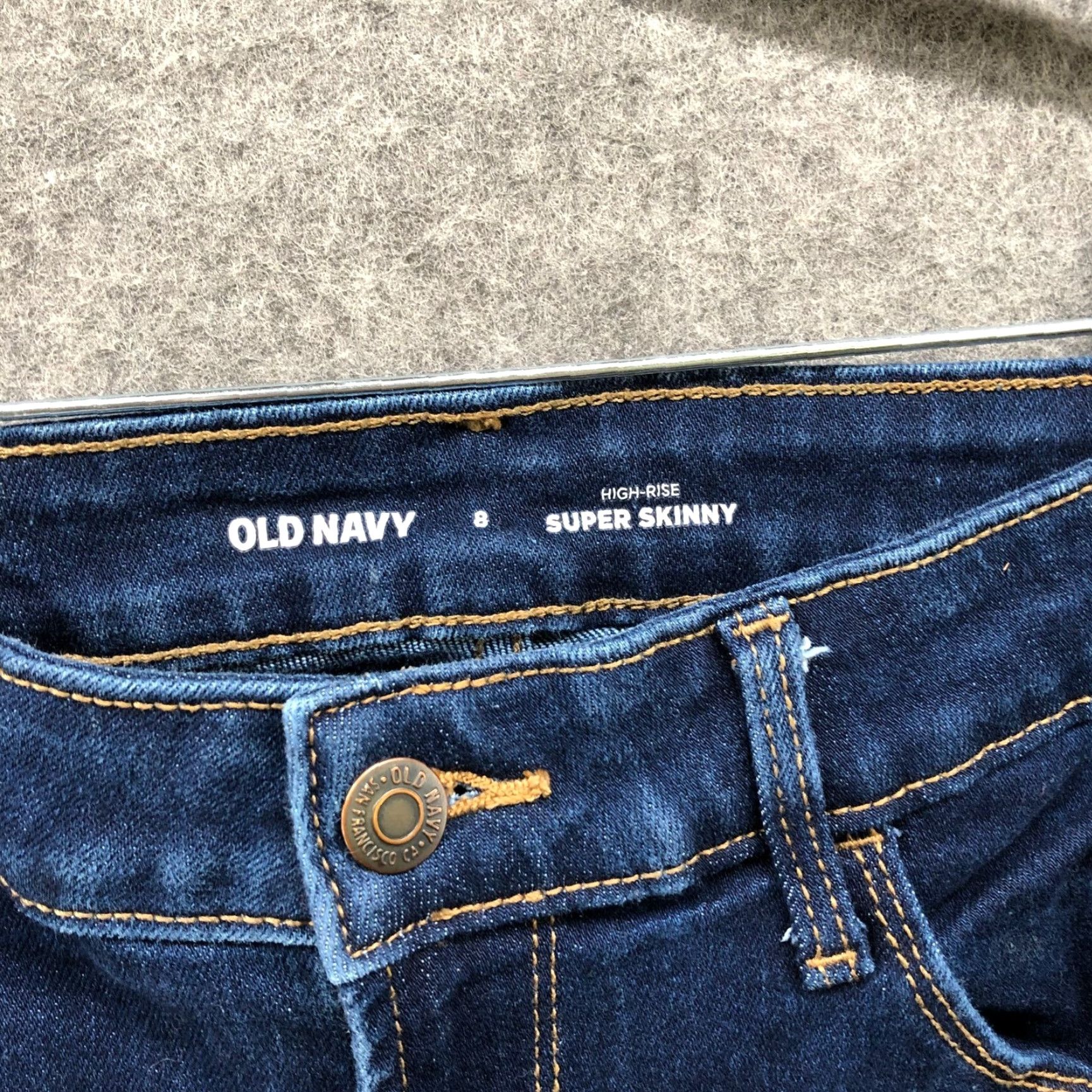 Old Navy Old Navy High Rise Super Skinny Jeans Womens Size 8 Blue Dark Wash Stretch Denim Size 30" / US 8 / IT 44 - 5 Thumbnail