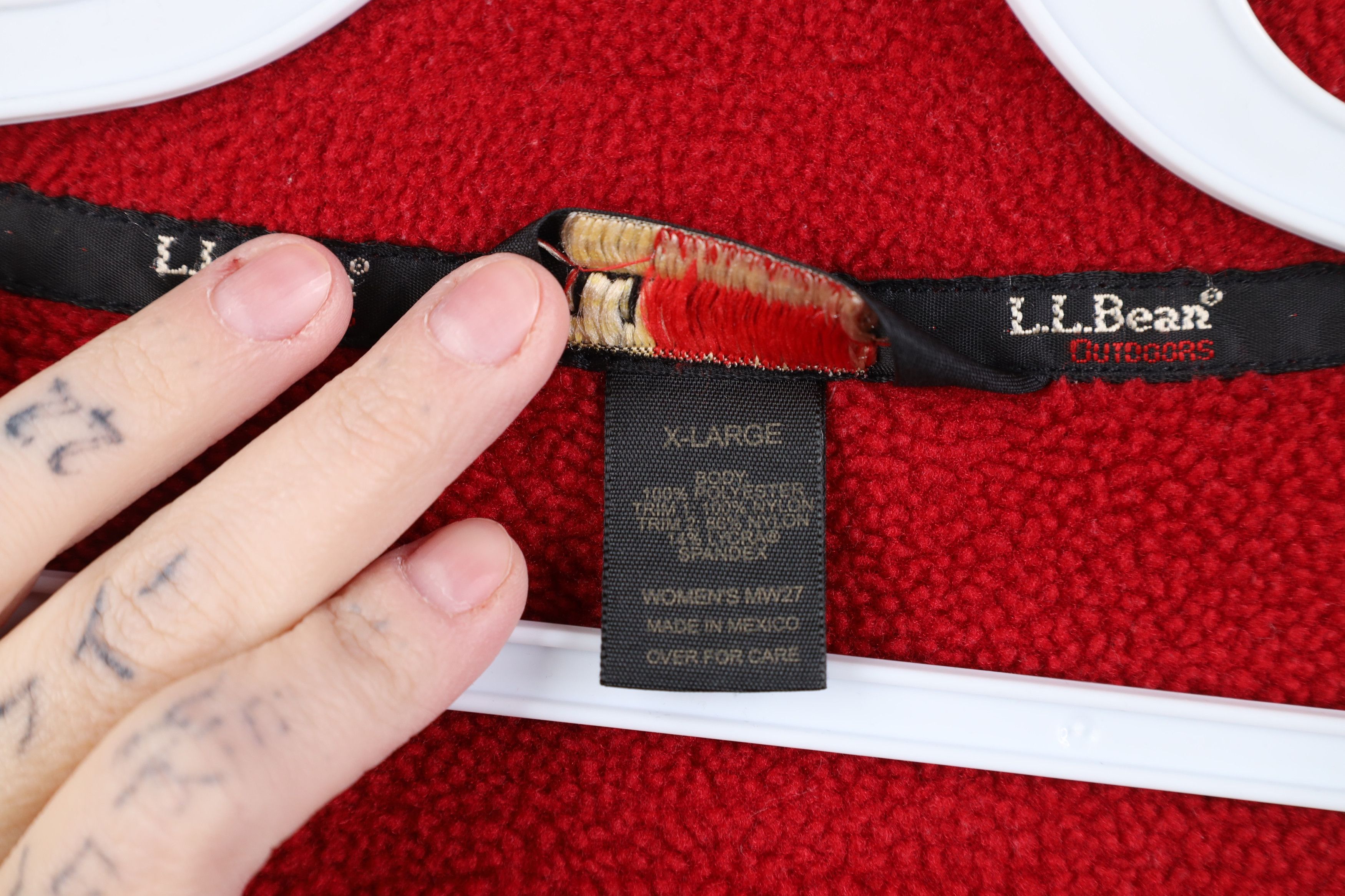 L.L. Bean Vintage 90s Y2K LL Bean Full Zip Fleece Vest Jacket Red Size XL / US 12-14 / IT 48-50 - 9 Thumbnail