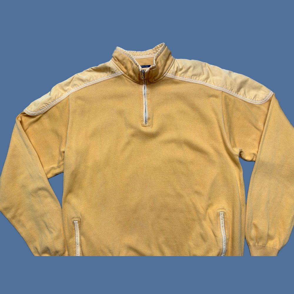 Paul & Shark Paul & Shark Yachting Sweater 1/4 Quarter Zip Yellow 100% Cotton Mens LT LT - READ Size US L / EU 52-54 / 3 - 1 Thumbnail