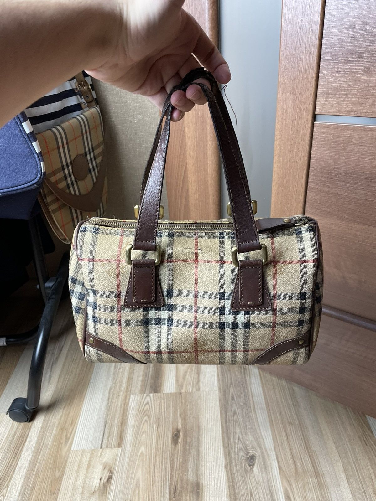 Burberry × Vintage Burberry Boston Nova Check Handbag | Grailed