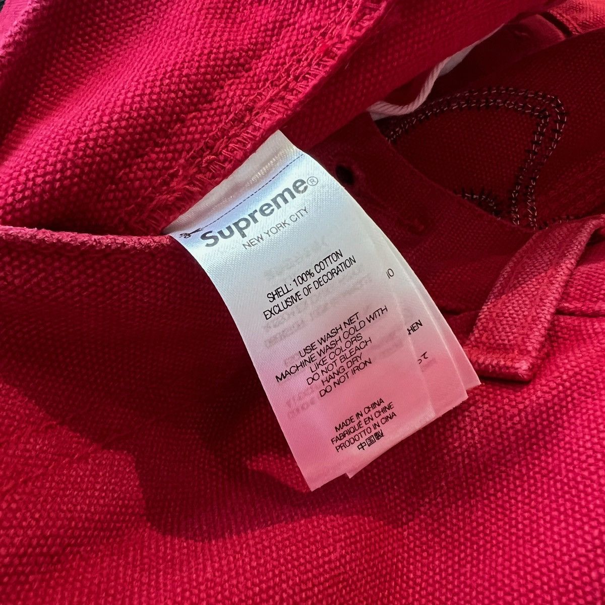 Supreme Supreme Old English Canvas Double Knee Painter Pant ‘Red’ Size US 32 / EU 48 - 4 Thumbnail