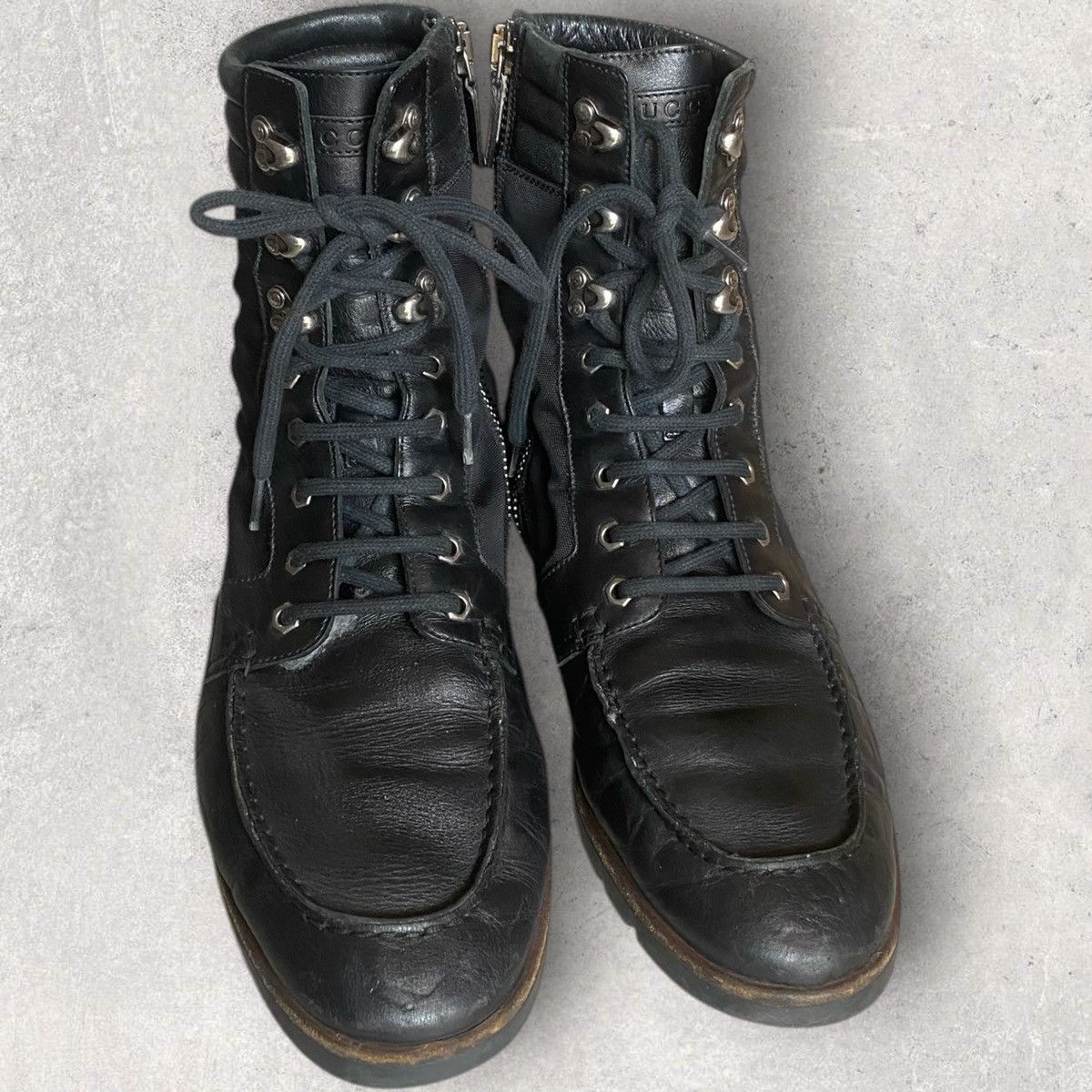 Gucci Gucci Web Accent Leather Lace Up Boots Size US 10 / EU 43 - 3 Thumbnail