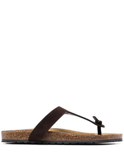 image of Saint Laurent Paris Oc11Z10524 Suede Jimmy Sandals In Brown, Men's